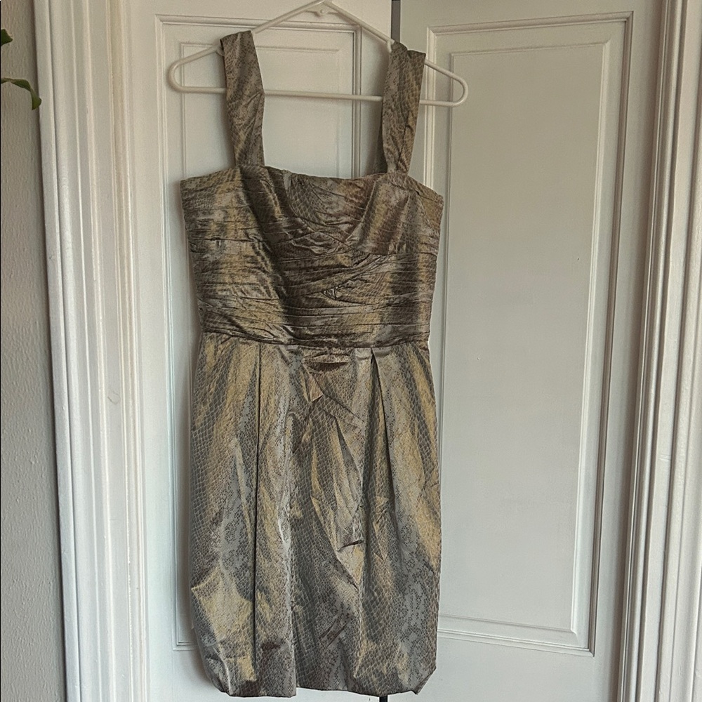Diane Von Furstenberg Shimmering Metallic Mini Dress